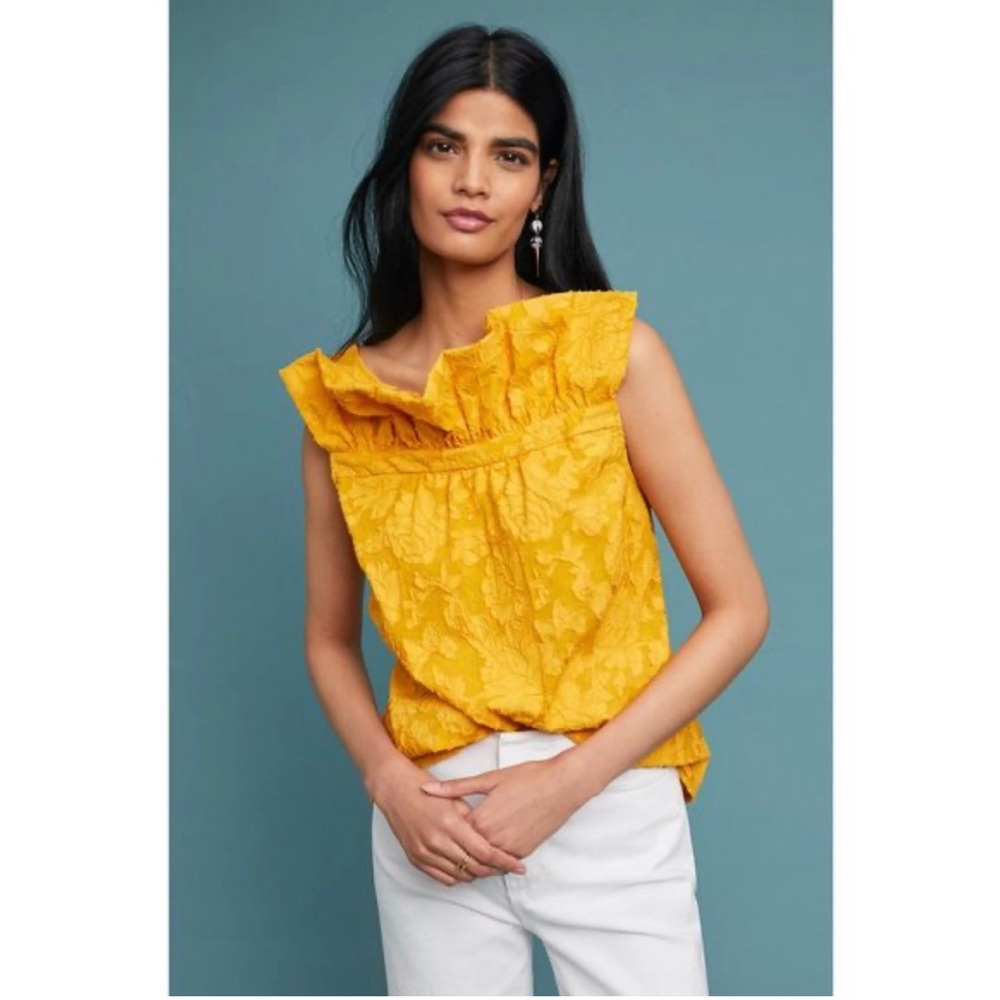 Anthropologie & Tracy Reese Whitney Ruffled Blouse Size Small